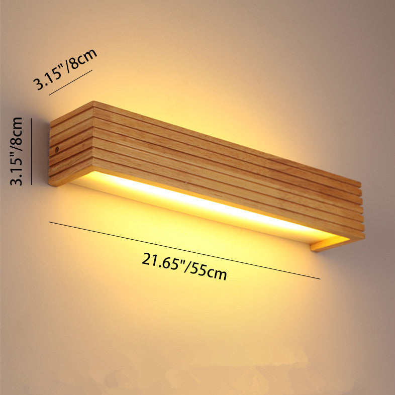 Rectangle Strip Acrylic Wood LED Wall Sconce Lamp