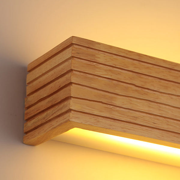 Rectangle Strip Acrylic Wood LED Wall Sconce Lamp