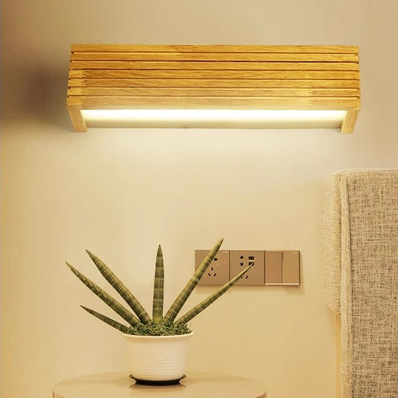 Rectangle Strip Acrylic Wood LED Wall Sconce Lamp