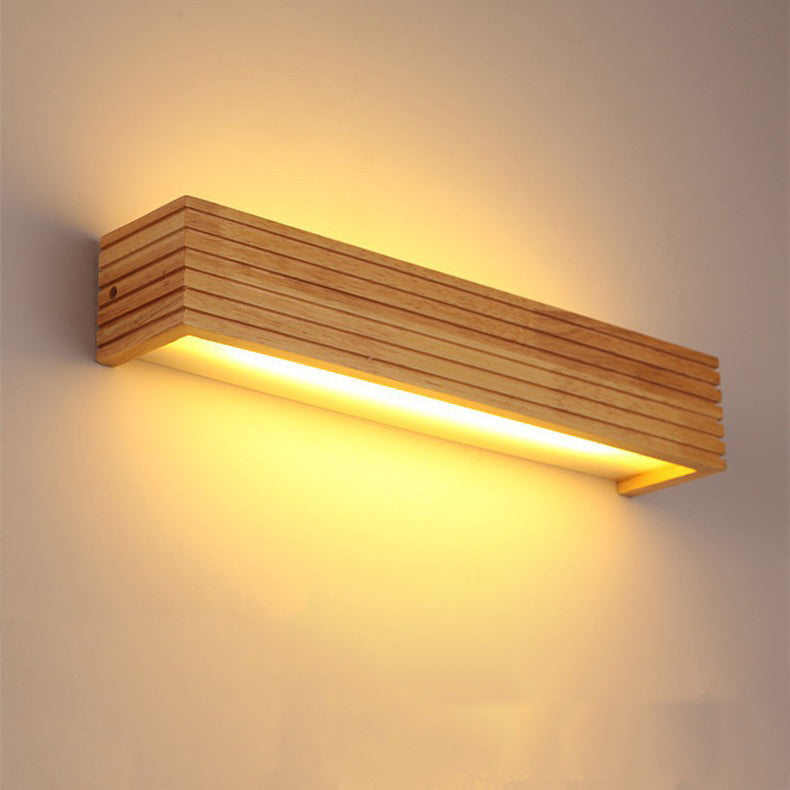 Rectangle Strip Acrylic Wood LED Wall Sconce Lamp