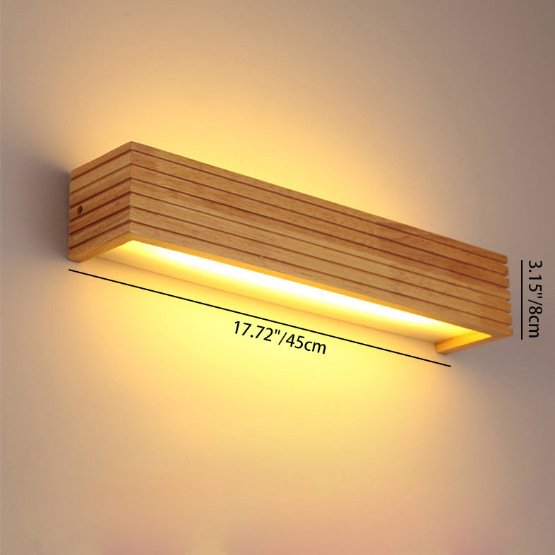 Rectangle Strip Acrylic Wood LED Wall Sconce Lamp