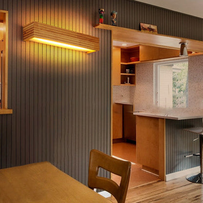 Rectangle Strip Acrylic Wood LED Wall Sconce Lamp