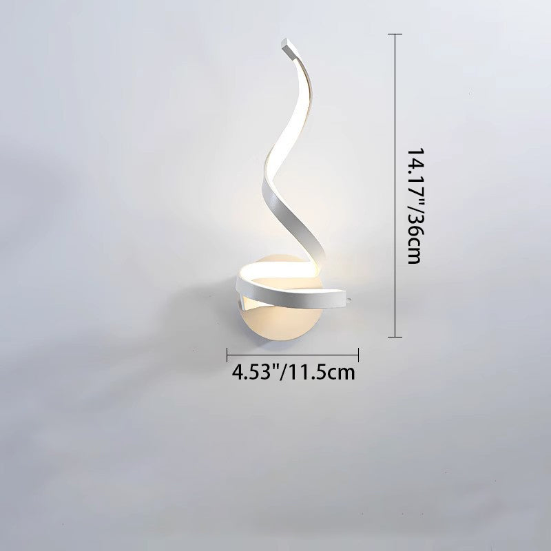 Curved Round Silicone Iron Aluminum LED Wall Sconce Lamp