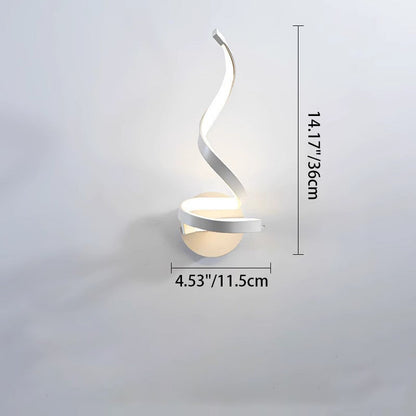 Curved Round Silicone Iron Aluminum LED Wall Sconce Lamp