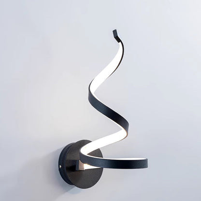 Curved Round Silicone Iron Aluminum LED Wall Sconce Lamp