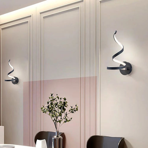 Curved Round Silicone Iron Aluminum LED Wall Sconce Lamp