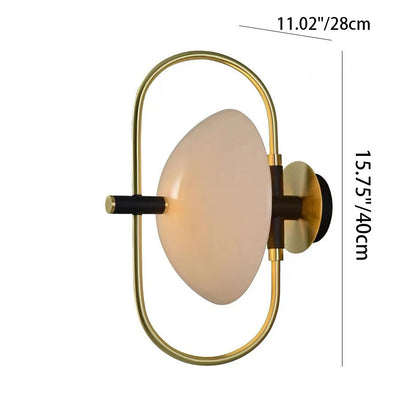 Round Curved Oval Glass Iron 1-Light Wall Sconce Lamp