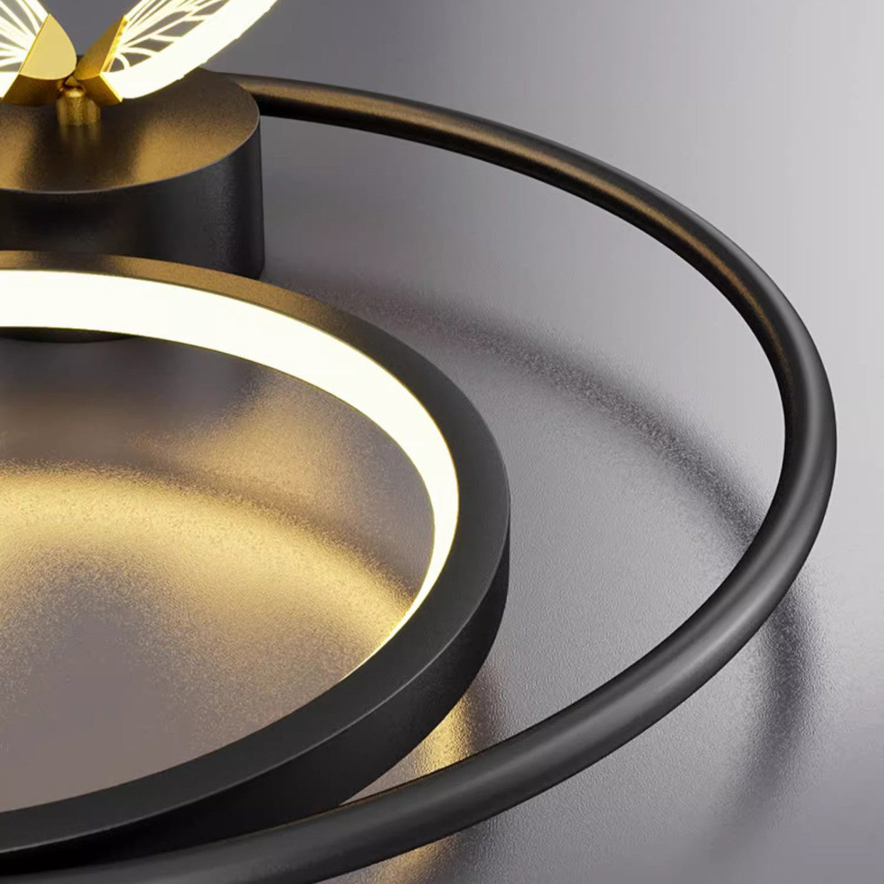 Curved Round Butterfly Silicone Iron LED Wall Sconce Lamp