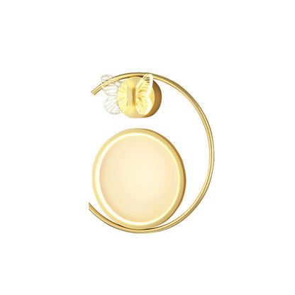 Curved Round Butterfly Silicone Iron LED Wall Sconce Lamp