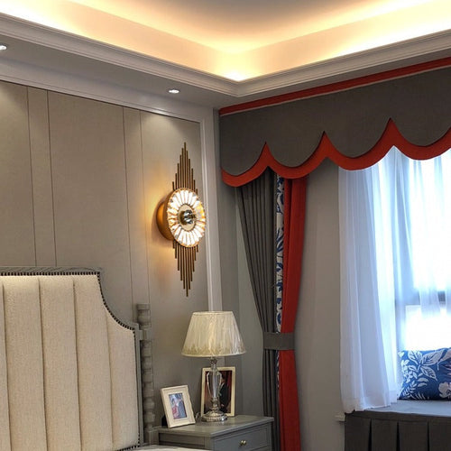 Round Branch Oval Crystal Iron 3-Light Wall Sconce Lamp