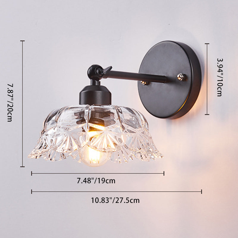 Scandinavian Cylinder Glass Iron 1-Light Wall Sconce Lamp