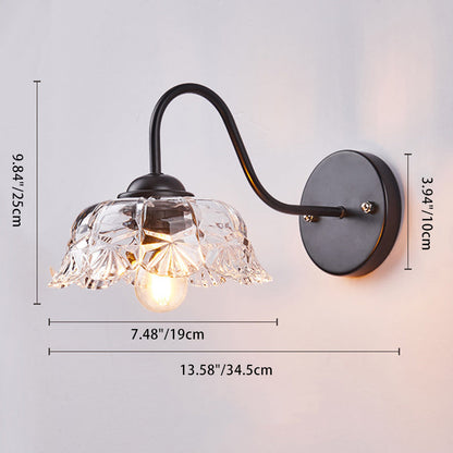 Scandinavian Cylinder Glass Iron 1-Light Wall Sconce Lamp