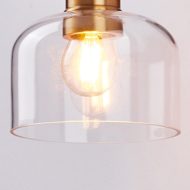 Scandinavian Cylinder Glass Iron 1-Light Wall Sconce Lamp