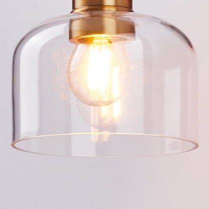 Scandinavian Cylinder Glass Iron 1-Light Wall Sconce Lamp