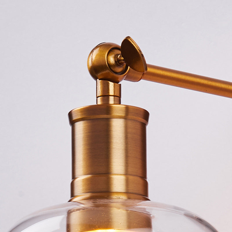 Scandinavian Cylinder Glass Iron 1-Light Wall Sconce Lamp