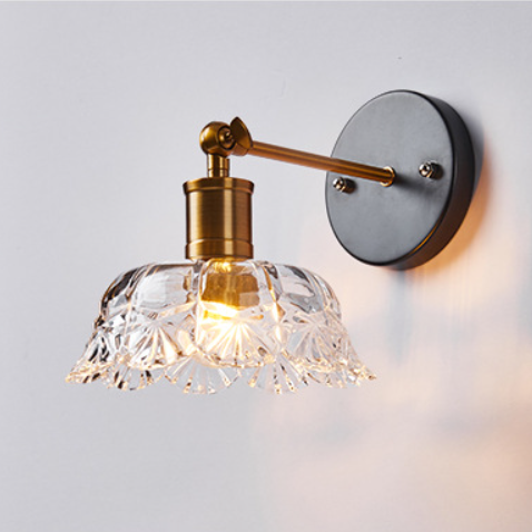 Scandinavian Cylinder Glass Iron 1-Light Wall Sconce Lamp