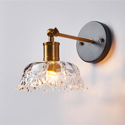Scandinavian Cylinder Glass Iron 1-Light Wall Sconce Lamp