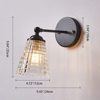 Scandinavian Cylinder Glass Iron 1-Light Wall Sconce Lamp