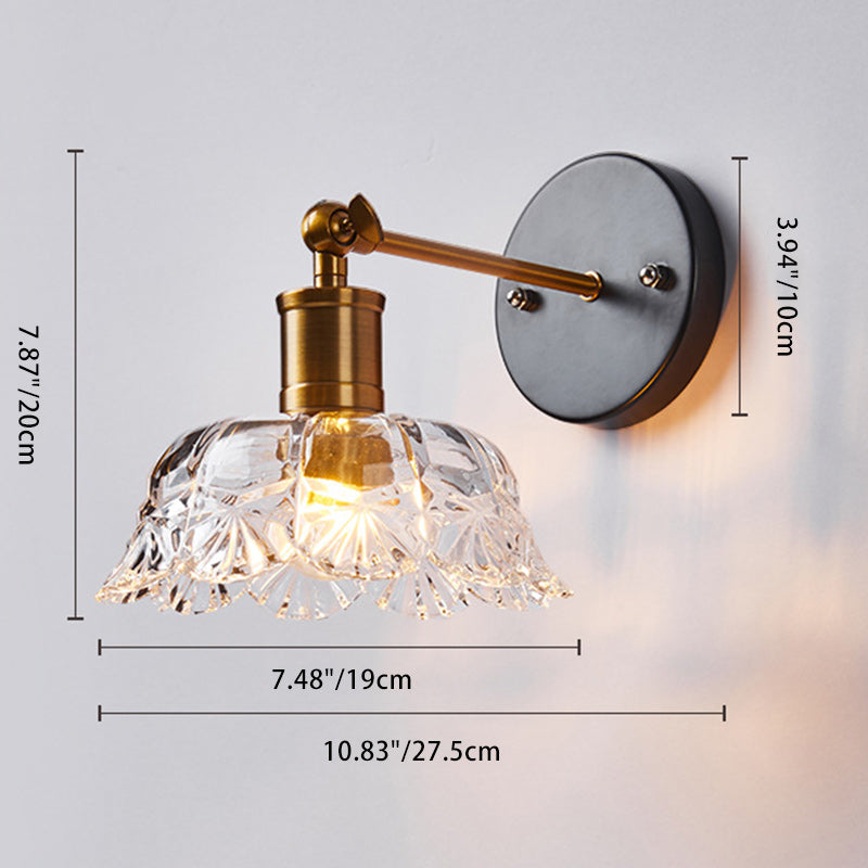Scandinavian Cylinder Glass Iron 1-Light Wall Sconce Lamp