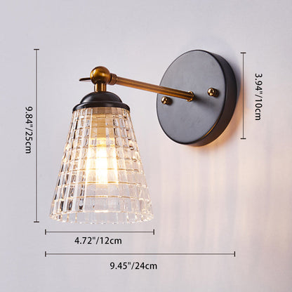 Scandinavian Cylinder Glass Iron 1-Light Wall Sconce Lamp