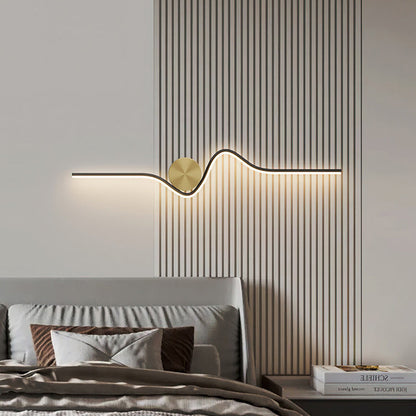 Simplicity Line Bend Silicone Brass LED Wall Sconce Lamp