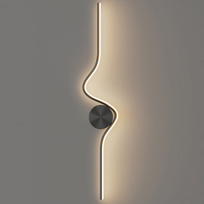 Simplicity Line Bend Silicone Brass LED Wall Sconce Lamp