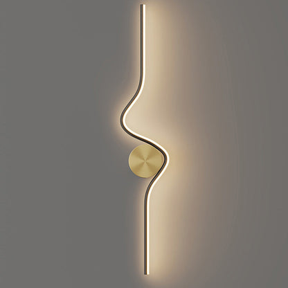 Simplicity Line Bend Silicone Brass LED Wall Sconce Lamp