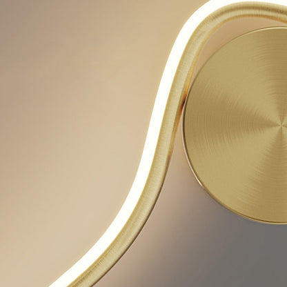 Simplicity Line Bend Silicone Brass LED Wall Sconce Lamp