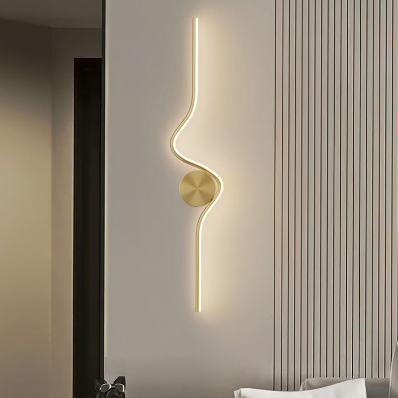Simplicity Line Bend Silicone Brass LED Wall Sconce Lamp