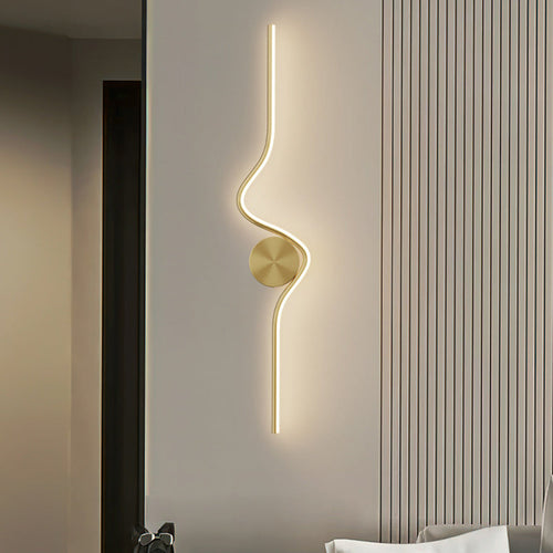 Simplicity Line Bend Silicone Brass LED Wall Sconce Lamp