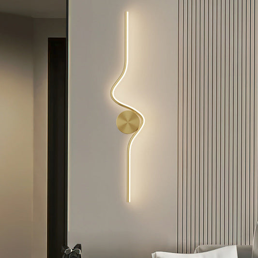 Simplicity Line Bend Silicone Brass LED Wall Sconce Lamp