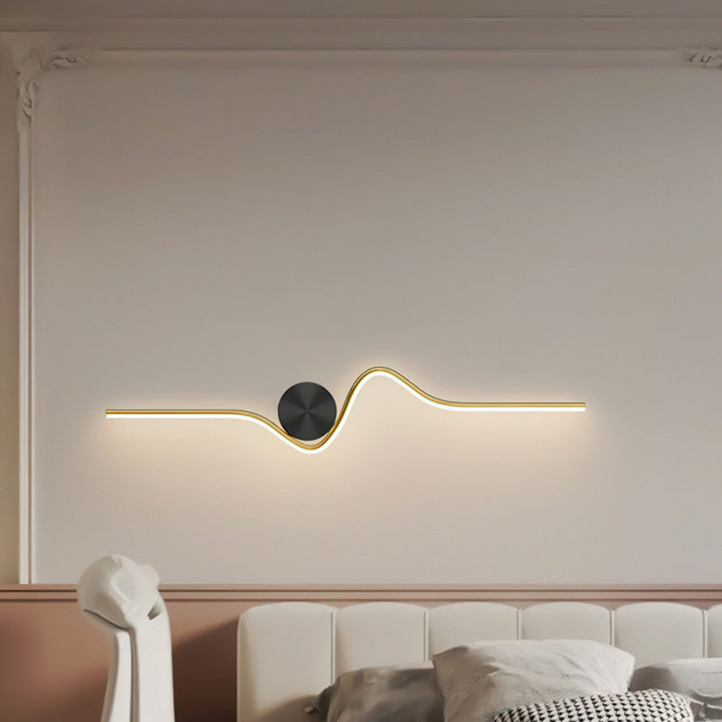 Simplicity Line Bend Silicone Brass LED Wall Sconce Lamp