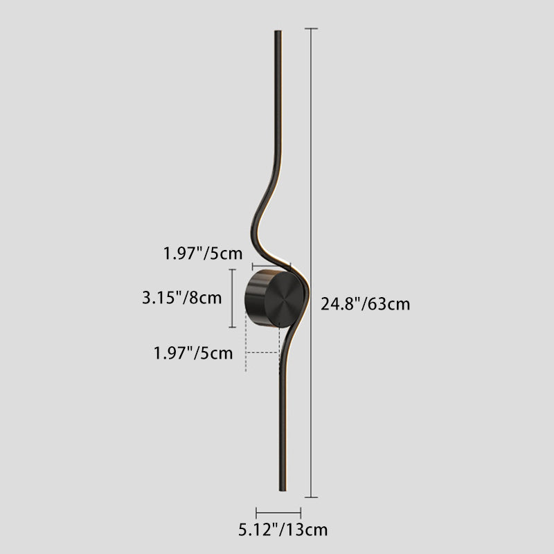 Simplicity Line Bend Silicone Brass LED Wall Sconce Lamp