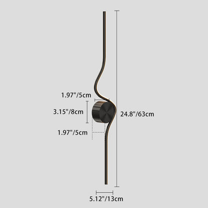 Simplicity Line Bend Silicone Brass LED Wall Sconce Lamp