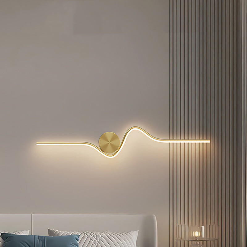 Simplicity Line Bend Silicone Brass LED Wall Sconce Lamp