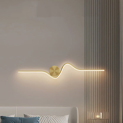 Simplicity Line Bend Silicone Brass LED Wall Sconce Lamp