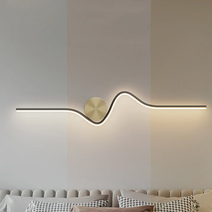 Simplicity Line Bend Silicone Brass LED Wall Sconce Lamp