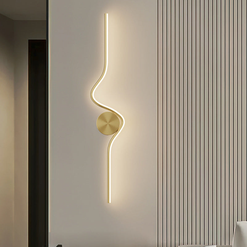 Simplicity Line Bend Silicone Brass LED Wall Sconce Lamp