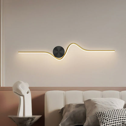 Simplicity Line Bend Silicone Brass LED Wall Sconce Lamp