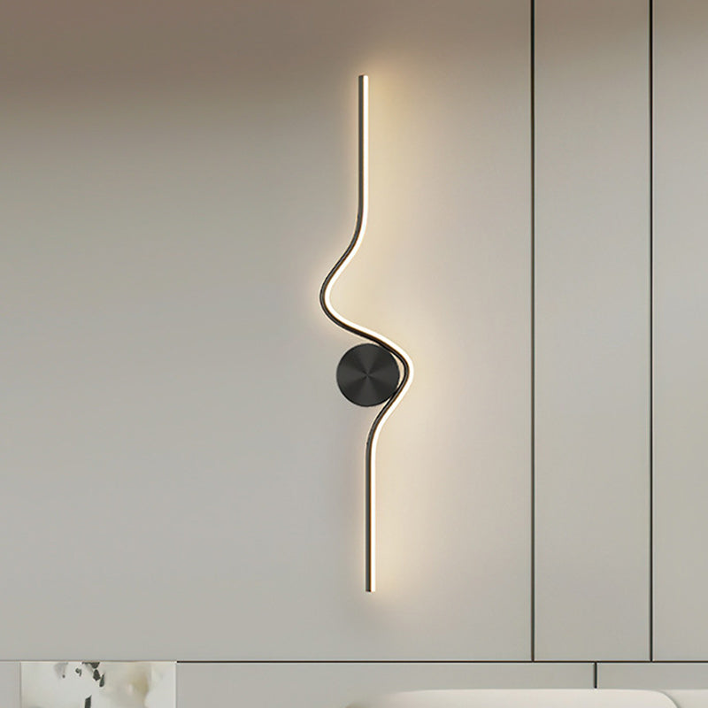 Simplicity Line Bend Silicone Brass LED Wall Sconce Lamp