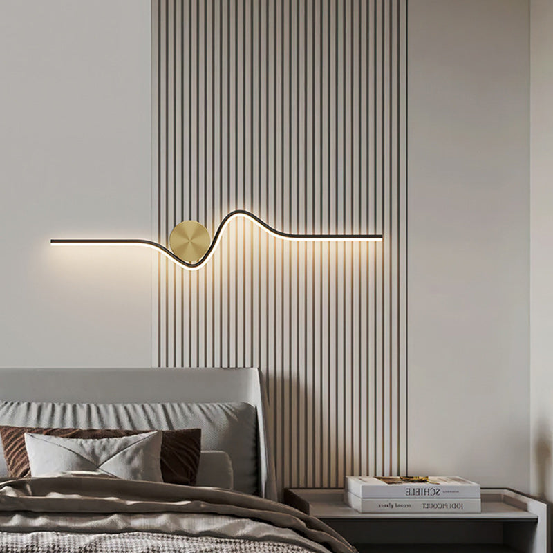 Simplicity Line Bend Silicone Brass LED Wall Sconce Lamp