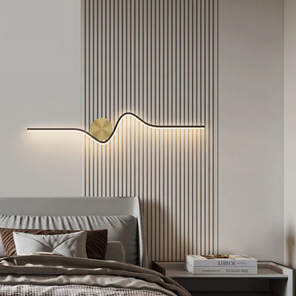 Simplicity Line Bend Silicone Brass LED Wall Sconce Lamp