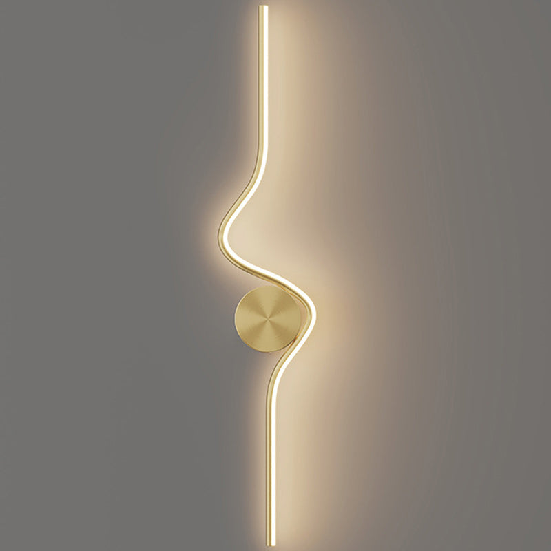 Simplicity Line Bend Silicone Brass LED Wall Sconce Lamp