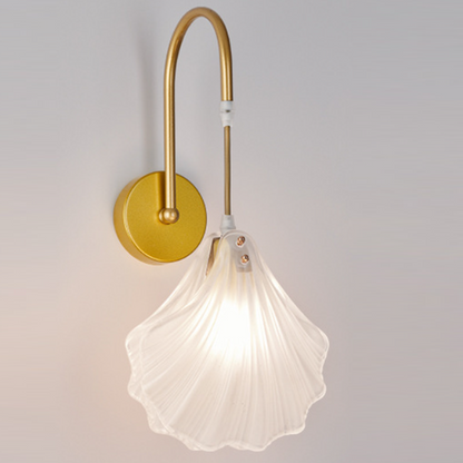 French Shell Pearl Glass Hardware 1-Light Wall Sconce Lamp
