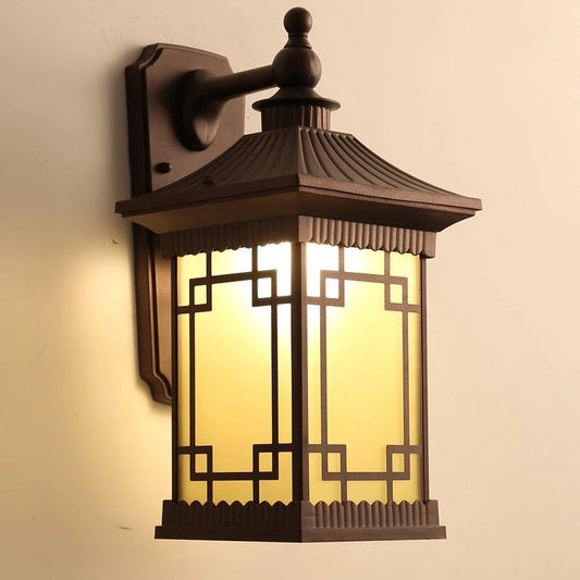 House Square Glass Aluminum 1-Light Wall Sconce Lamp