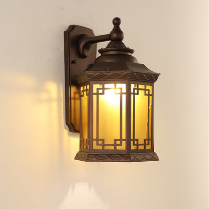 House Square Glass Aluminum 1-Light Wall Sconce Lamp
