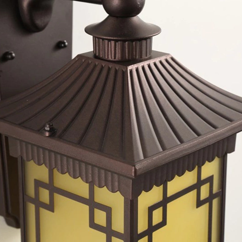 House Square Glass Aluminum 1-Light Wall Sconce Lamp