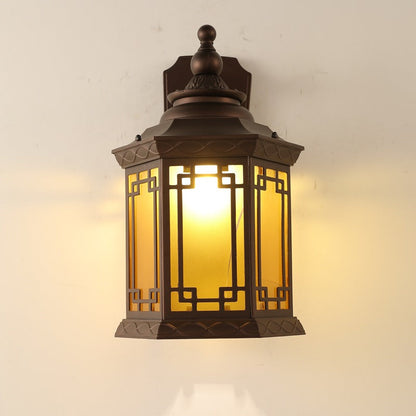 House Square Glass Aluminum 1-Light Wall Sconce Lamp