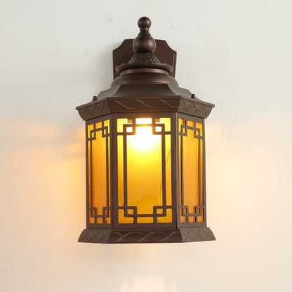 House Square Glass Aluminum 1-Light Wall Sconce Lamp