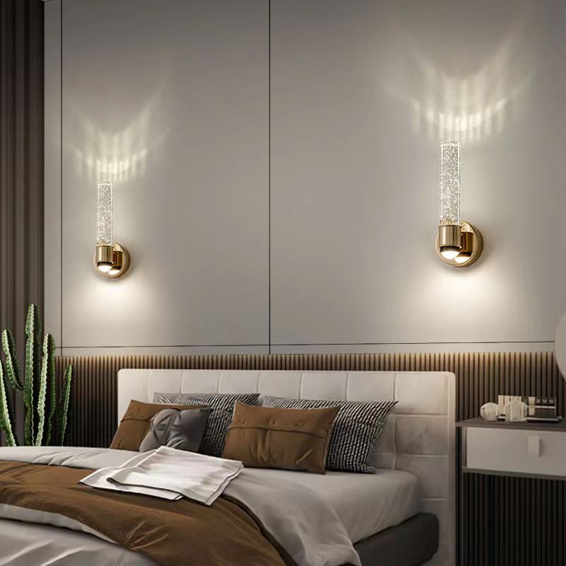 Round Bubbles Acrylic Crystal Aluminum LED Wall Sconce Lamp